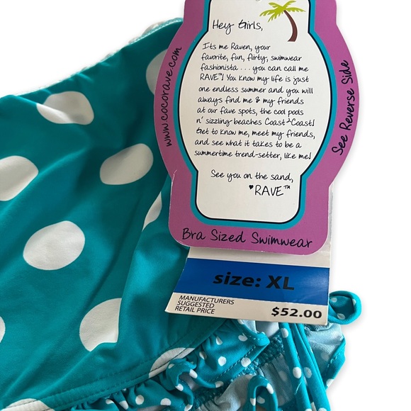 NEW COCO RAVE Women's Classic Cut Polka Dot Bikini Bottom Skort Swimsuit Size XL - Picture 6 of 9